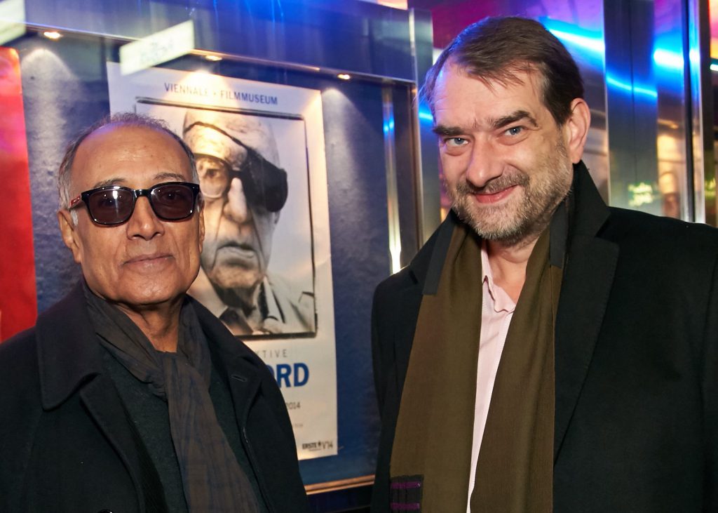 Abbas Kiarostami, poster boy John Ford, Film Museum director Alexander Horwath Photo: Viennale/Alexander Tuma